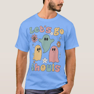 Retro Groovy Floral Lasse Go Ghouls Ghost Hallowee T-Shirt