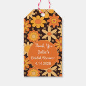 Retro Groovy Floral Orange gelb Vielen Dank Geschenkanhänger (Vorderseite)