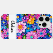 Retro Groovy Floral Personalisiert Case-Mate iPhone Hülle (Rückseite (Horizontal))