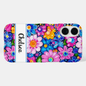 Retro Groovy Floral Personalisiert Case-Mate iPhone Hülle (Rückseite (Horizontal))