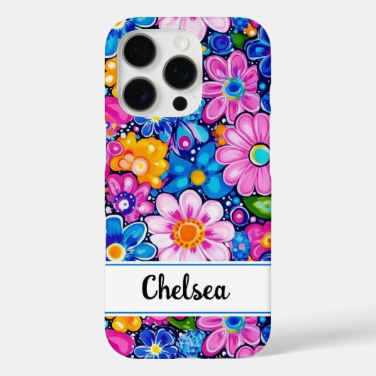 Retro Groovy Floral Personalisiert Case-Mate iPhone Hülle (Rückseite)