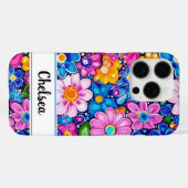Retro Groovy Floral Personalisiert Case-Mate iPhone Hülle (Rückseite (Horizontal))