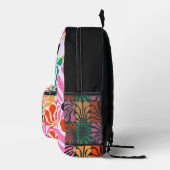 Retro Groovy Floral Personalisiert Moderne Giro Bedruckter Rucksack (Rechts)