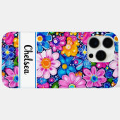Retro Groovy Floral Personalized Case-Mate iPhone Hülle (Rückseite (Horizontal))