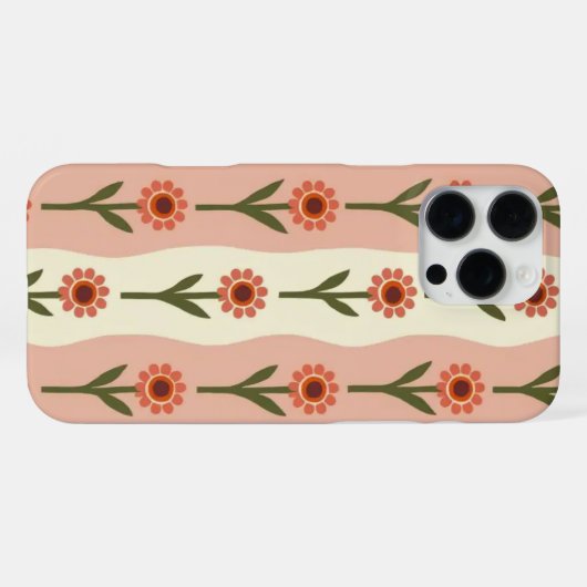 Retro Groovy Floral Phone Case iPhone Hülle (Rückseite (Horizontal))