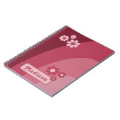 Retro Groovy Floral Pink Notizblock (Linke Seite)