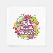 Retro Groovy Floral Serviette (Vorderseite)