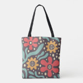 Retro Groovy Floral Tasche (Rückseite)