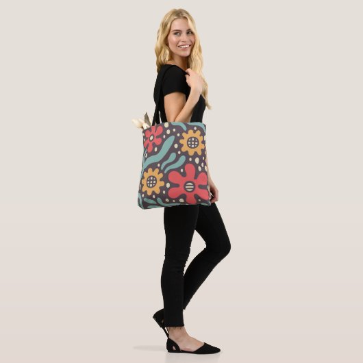 Retro Groovy Floral Tasche (Am Model)