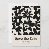 Retro Groovy Floral Wedding Foto Save the Date (Vorderseite)