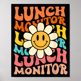 Retro Groovy Flower Lunch Monitor Men Women Gifts Poster