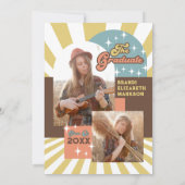 Retro Groovy Foto Arches Graduation Party Einladung (Rückseite)