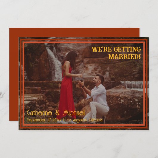 Retro-Groovy-Foto der 70er Jahre Save The Date (Vorne/Hinten)