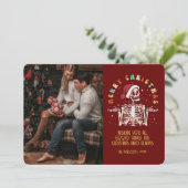 Retro Groovy Foto Frohe Weihnachtslieder Karte (Stehend Vorderseite)