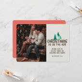 Retro Groovy Foto Weihnachten ist in der Luft Karte (Vorderseite/Rückseite Beispiel)