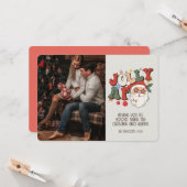 Retro Groovy Foto Weihnachten Weihnachten Weihnach Karte (Vorderseite/Rückseite Beispiel)