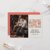 Retro Groovy Foto Weihnachtsfeiertage Redewendunge Karte (Vorderseite/Rückseite Beispiel)