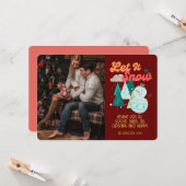 Retro Groovy Foto Weihnachtsschnee Karte (Vorderseite/Rückseite Beispiel)