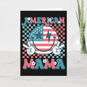 Retro Groovy Fourth 4. Juli Lächeln für Mama Amer Karte