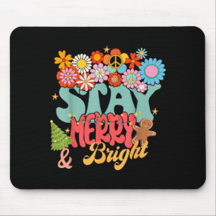 Retro Groovy Frieden Bleib Weihnachten Fröhlich He Mousepad
