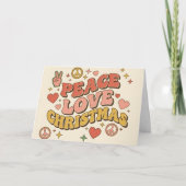 Retro Groovy Frieden Liebe Weihnachten (Vorderseite)