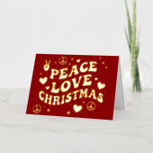 Retro Groovy Frieden Liebe Weihnachten (Vorderseite)