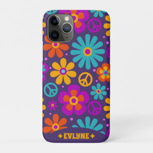 Retro Groovy Friedenszeichen Blumen Vintage Hippie Case-Mate iPhone Hülle