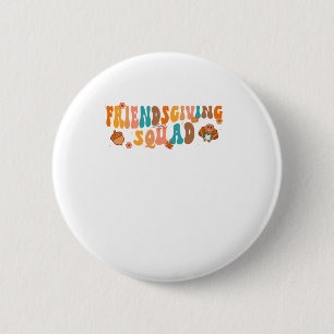Retro Groovy Friendsgiving Squad Team Türkei Viele Button