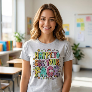 Retro Groovy Froh dich wiederzusehen Zurück zur Sc Tri-Blend Shirt