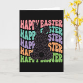 Retro Groovy Frohe Ostern Leopard Hase Frauen Gir Karte (Gelbe Blume)