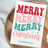 Retro Groovy Frohe Weihnachten Farbiges Foto