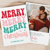 Retro Groovy Frohe Weihnachten Farbiges Foto