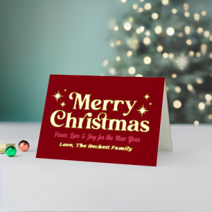 Retro Groovy Frohe Weihnachten Foto Real Foil