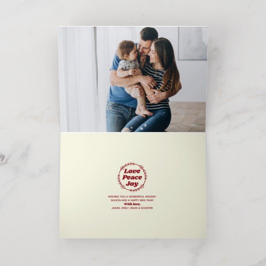 Retro Groovy Frohe Weihnachten Foto Real Foil (Innen Mitte)