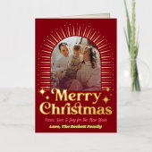 Retro Groovy Frohe Weihnachten Foto Real Foil (Vorderseite)