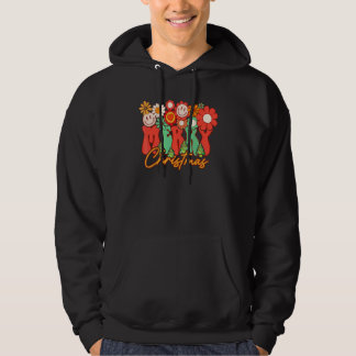 Retro Groovy Frohe Weihnachten Lustig Süße Weihnac Hoodie