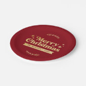 Retro Groovy Frohe Weihnachtsferien Pappteller (Schrägansicht)