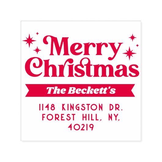 Retro Groovy Frohe Weihnachtsferien Permastempel (Design)