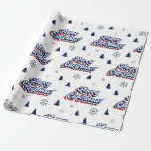Retro Groovy Frohe Weihnachtstypografie 70 Geschenkpapier (Ungerollt)