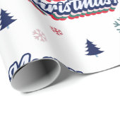 Retro Groovy Frohe Weihnachtstypografie 70 Geschenkpapier (Rolleneckpunkt)