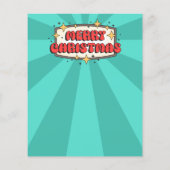 Retro Groovy fröhlicher Weihnachtstext (Rückseite)