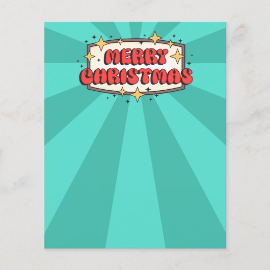 Retro Groovy fröhlicher Weihnachtstext (Vorderseite)