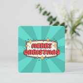 Retro Groovy fröhlicher Weihnachtstext (Stehend Vorderseite)