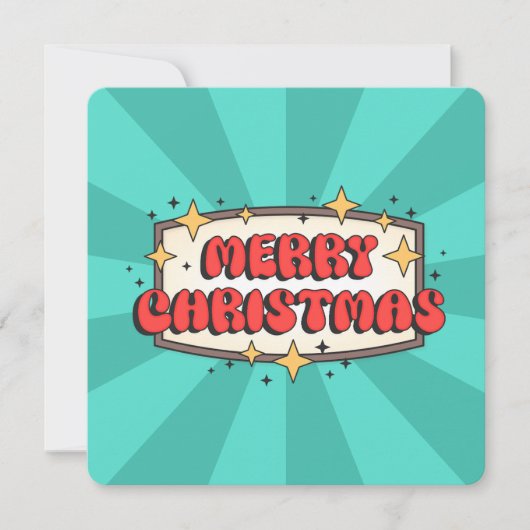 Retro Groovy fröhlicher Weihnachtstext (Vorderseite)
