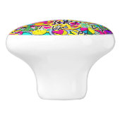 Retro Groovy FUN 60er Jahre Liebe Colorful Funky Keramikknauf (Seitenansicht)