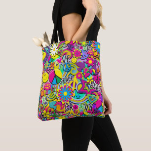 Retro Groovy FUN 60er Jahre Sixties Funky Tasche