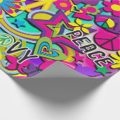 Retro Groovy FUN 60er Liebe Geburtstagsparty Geschenkpapier (Ecke)