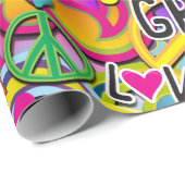 Retro Groovy FUN 60er Liebe Geburtstagsparty Geschenkpapier (Rolleneckpunkt)