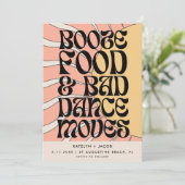 Retro Groovy Funny Foto Wedding Save The Date (Stehend Vorderseite)