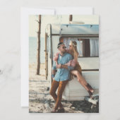 Retro Groovy Funny Foto Wedding Save The Date (Rückseite)